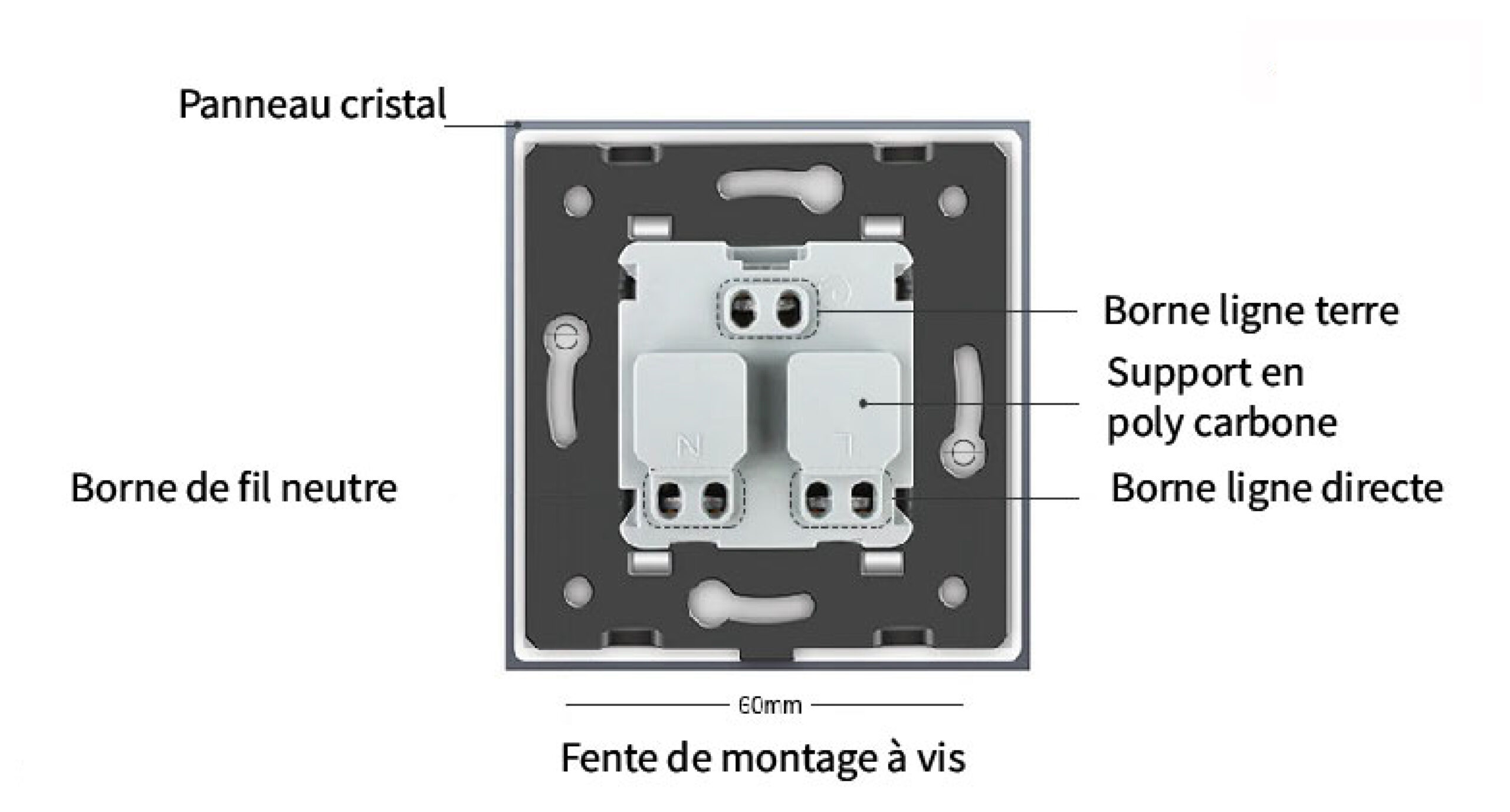 Double combinaison : 1 interrupteur tactile 1 bouton et 1 prise de courant  avec terre - France - Livolo France