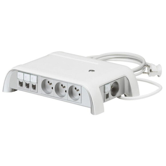 Bloc salle de réunion table centrale - 8x2P+T + switch 6 ports - cordon 2P+T