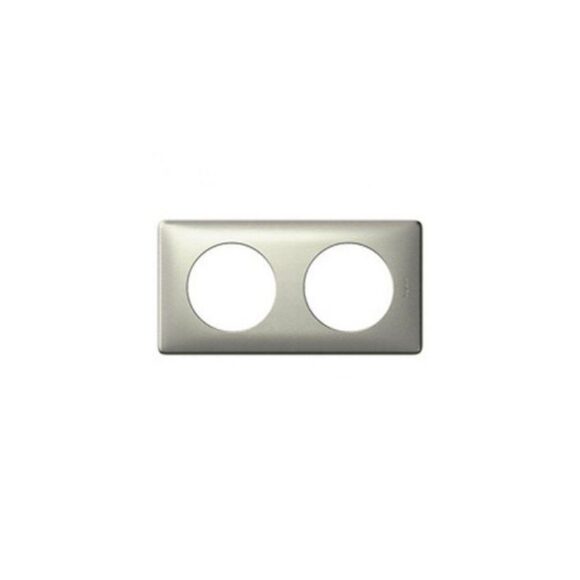 LEGRAND Céliane Plaque Métal anodisé double Titane - 068902