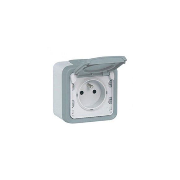 LEGRAND Plexo Prise de courant 2P+T étanche complet gris IP55 - 069731