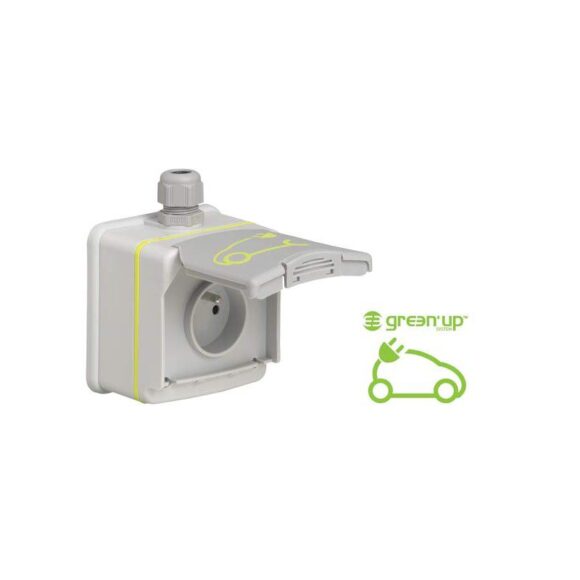 Prise saillie étanche Green'up Access pour véhicule électrique - Modes 1 ou 2 - IP66 IK08 - 16A 230V