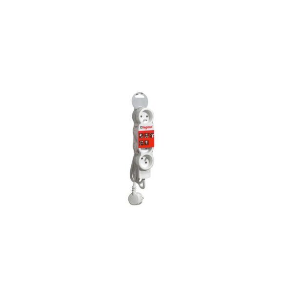 Rallonge 4 prises de courant - cordon 1,5m - Blanc/Gris