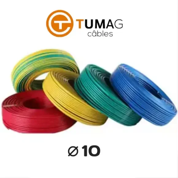 Cable électrique rigide H07VR 10²  Tumag