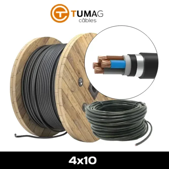 Câble armé RVFV cuivre  4x10mm² U1000 TUMAG
