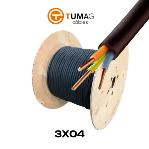 Câble Rigide R2V  3x4mm² U1000 TUMAG