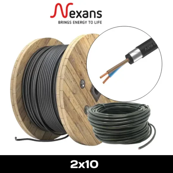 Câble armé RVFV cuivre  2x10mm² U1000 NEXANS