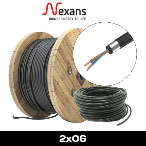 Câble armé RVFV cuivre  2x6mm² U1000 NEXANS